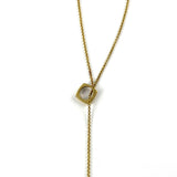 Ball & Chain Lariat Necklace - Brass